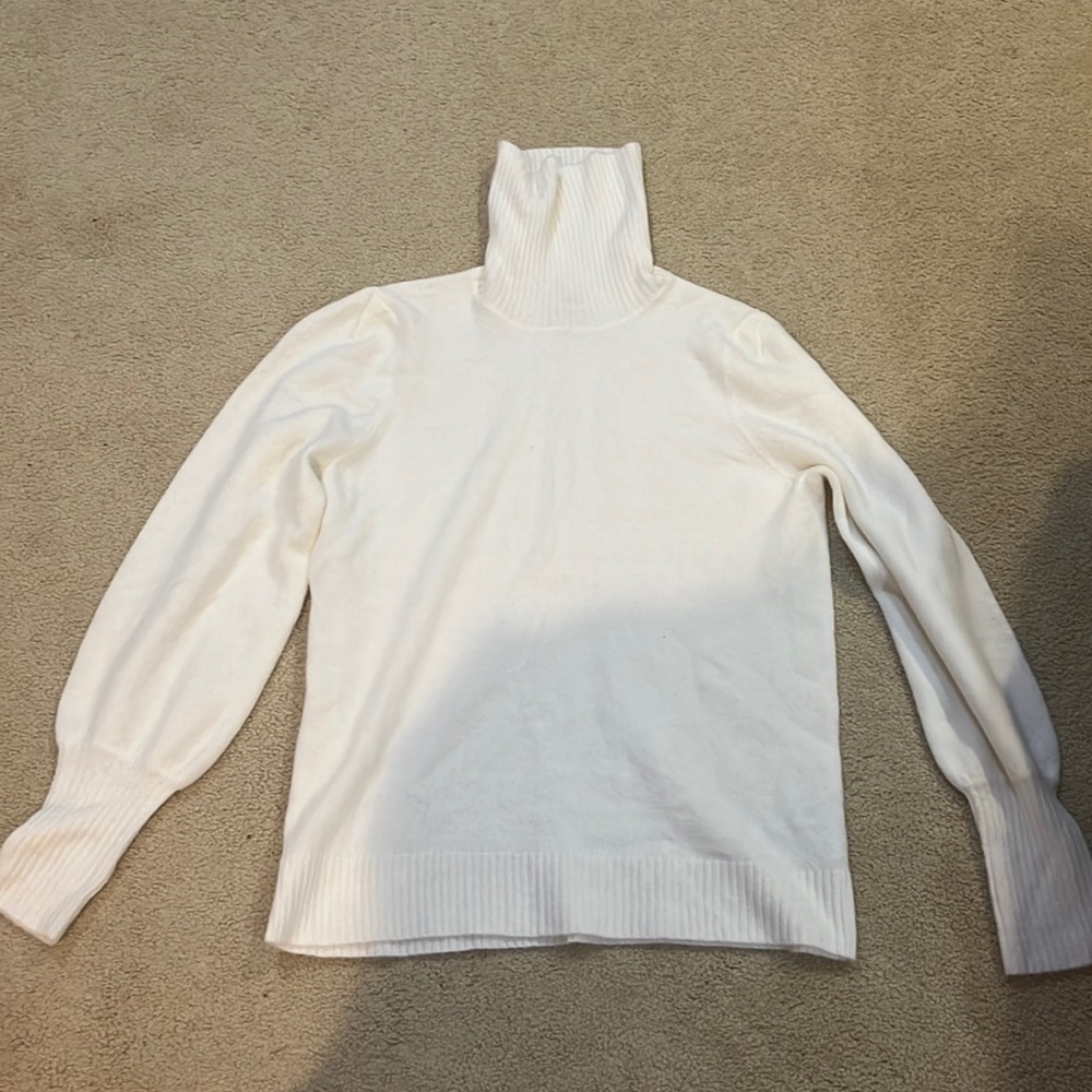 J. Crew White Turtleneck Sweater